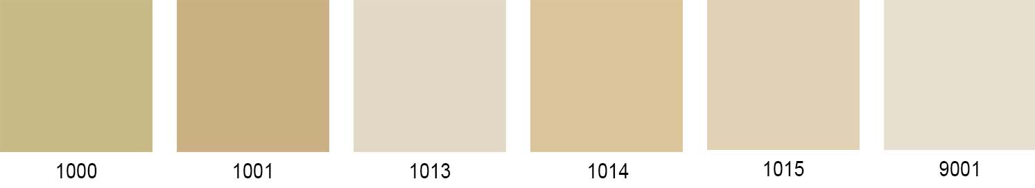 MHZ RAL-Farben; Auswahl Farbton Beige