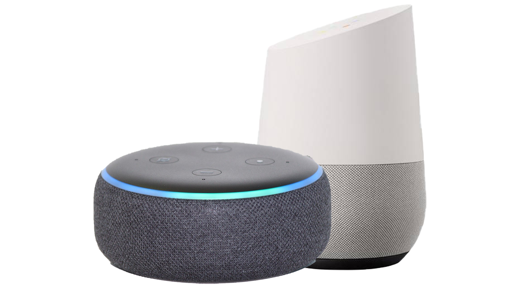  Amazon Echo Dot und Google Nest Sprachassistenten für die Steuerung von MHZ Smart-Home-Produkten.