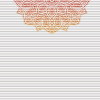 Wabenplissee mit feinem Mandala-Ornament im oberen Bereich in Farbverlauf von Orange zu Rot auf weissem Hintergrund aus der Kollektion Spirit of Modern Living