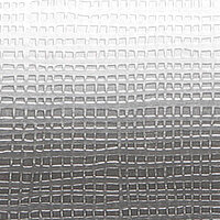 Silberfarbene Jalousie-Lamelle mit geprägter Netzstruktur aus der Kollektion NETWORK. Die Oberfläche wirkt modern und textilartig.