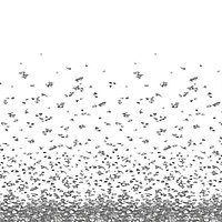 Feines Lamellen-Dessin mit schwebenden grauen Partikeln auf weissem Stoff.