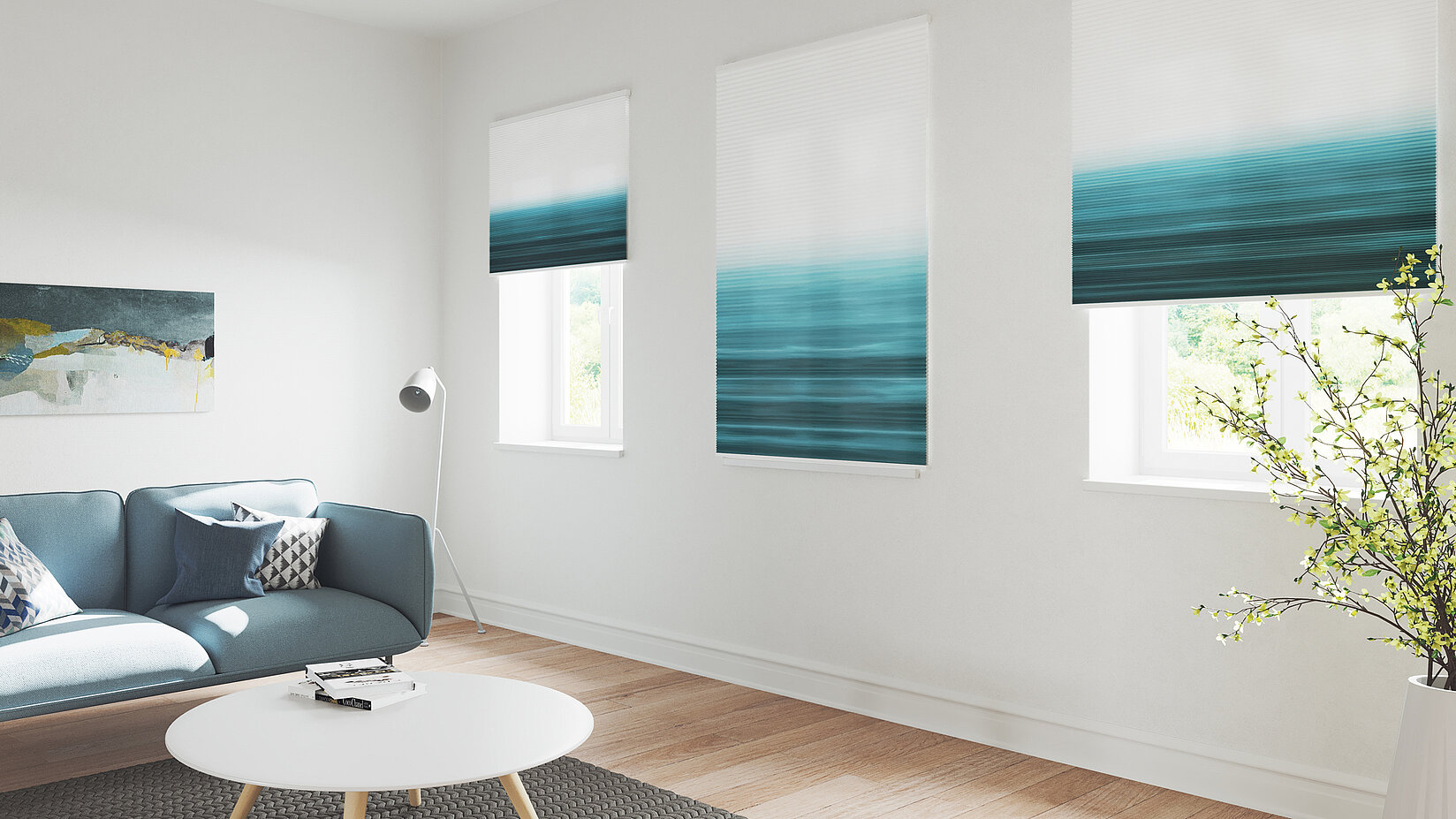 [Translate to Französisch:] MHZ Wabenplissee Canyon Aquarell