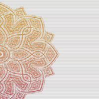 Wabenplissee mit Mandala-Motiv in Orange-Rot „Namaste“ aus der Kollektion Spirit of Modern Living