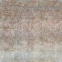 Rotbraunes Ornament auf patiniertem Hintergrund – „Ornament“ Motiv für wohnlich elegante Lamellenvorhänge