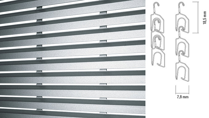 [Translate to Französisch:] MHZ Metallbehänge S_Onro Profilansicht Aussen Ausführung