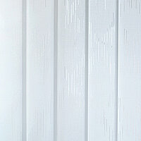 Weisses Lasercut-Rautenmuster auf weissem Grund – „Ikat“ für dezente, elegante Lamellenvorhänge