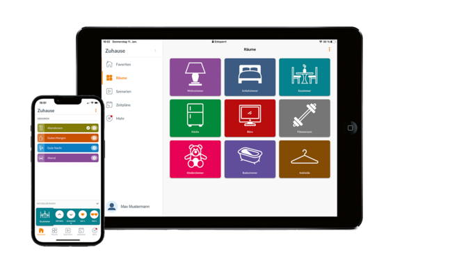 [Translate to Französisch:] Tablet und Handy mit PowerView App