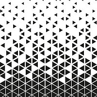 Geometrisches Design „Edgy“ mit schwarz-weissen Dreiecken als Druckmotiv für moderne Lamellenvorhäng