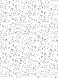 Abstrakte Gesichter als Einlinienzeichnungen auf weissem Hintergrund als modernes Rollo Motiv