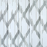 Dark Ikat-style diamond print on light background – “Ikat Print” for bold vertical blinds