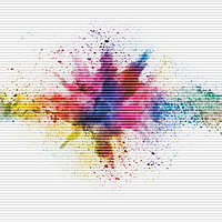 [Translate to Französisch:] MHZ Wabenplissee Dessin bunter Klecks