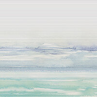 Wabenplissee mit aquarellartigem Wasser-Horizont in Blau und Türkis aus der Kollektion Spirit of Modern Living