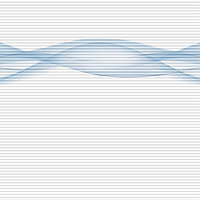 Wabenplissee mit blauen Wellenlinien auf weissem Stoff – Dessin „Wave 6647“.